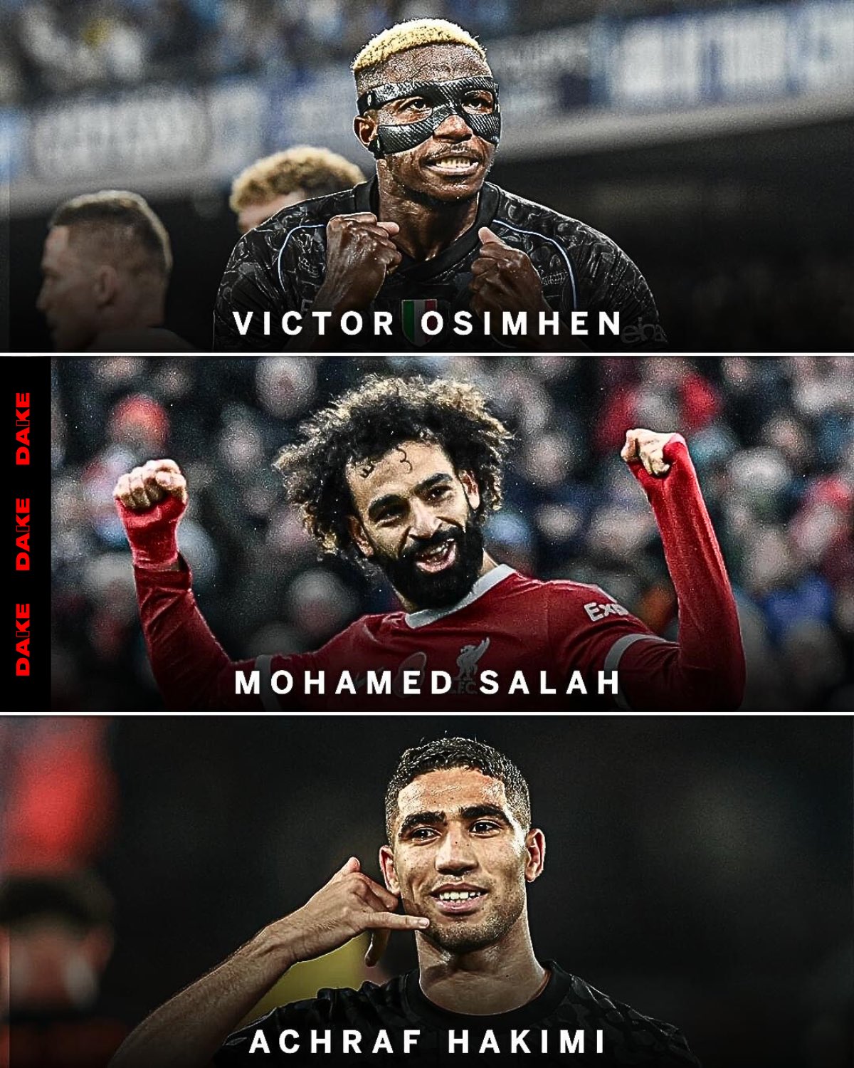 Victor Osimhen, Achraf Hakimi, and Mohamed Salah - Valuable African Players