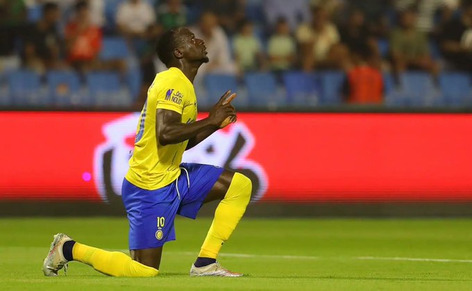 Sadio Mané célèbre son but lors du match contre Al-Nassr