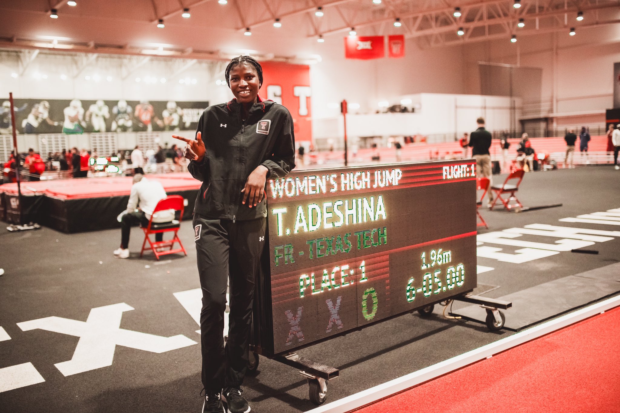 Temitope Adeshina breaking the Nigerian high jump record at the Corky Classic