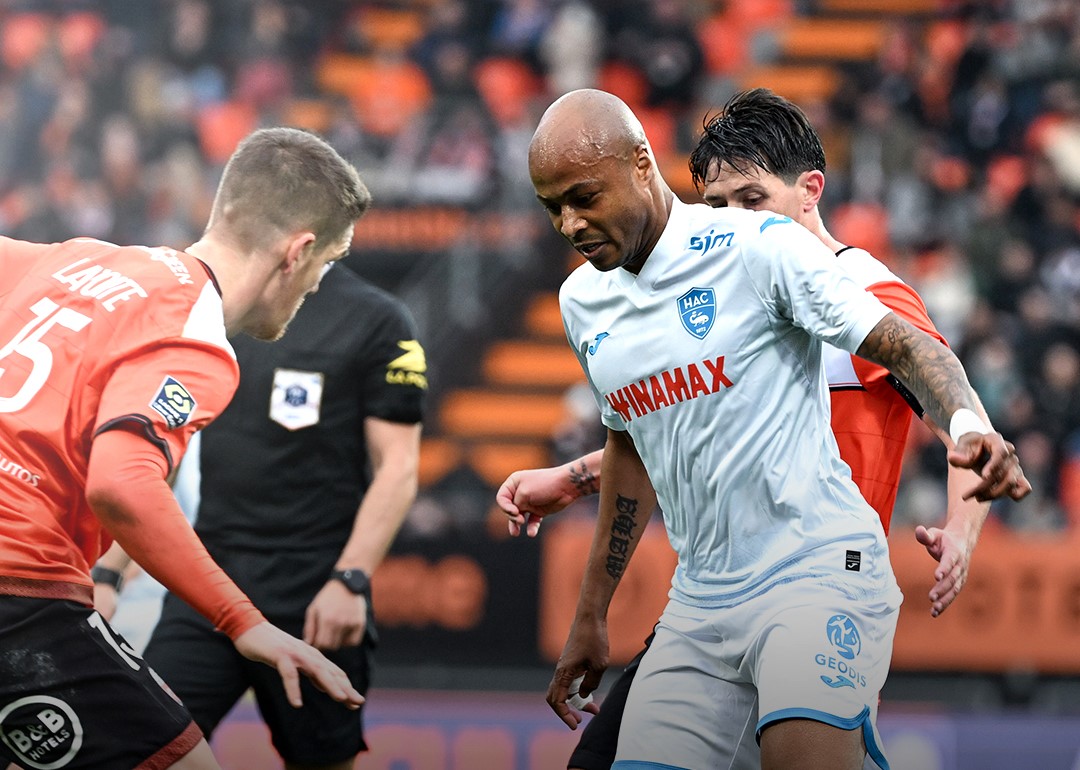 Andre Ayew célèbre son but égalisateur contre Lorient