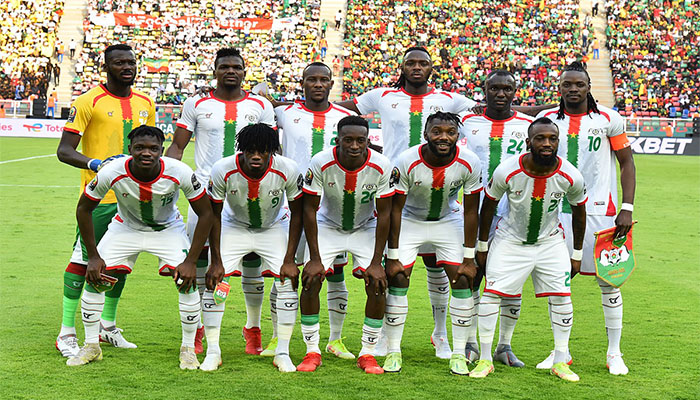 Les joueurs de l'équipe nationale du Burkina Faso lors de l'entraînement