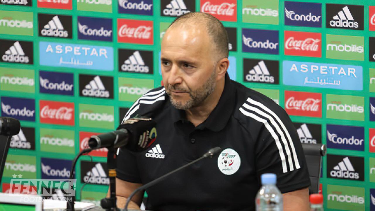 Djamel Belmadi lors de la conférence de presse