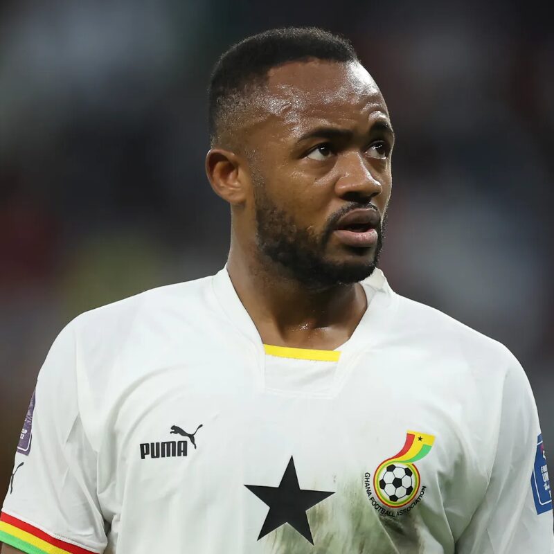 Jordan Ayew lors de la conférence de presse après le match