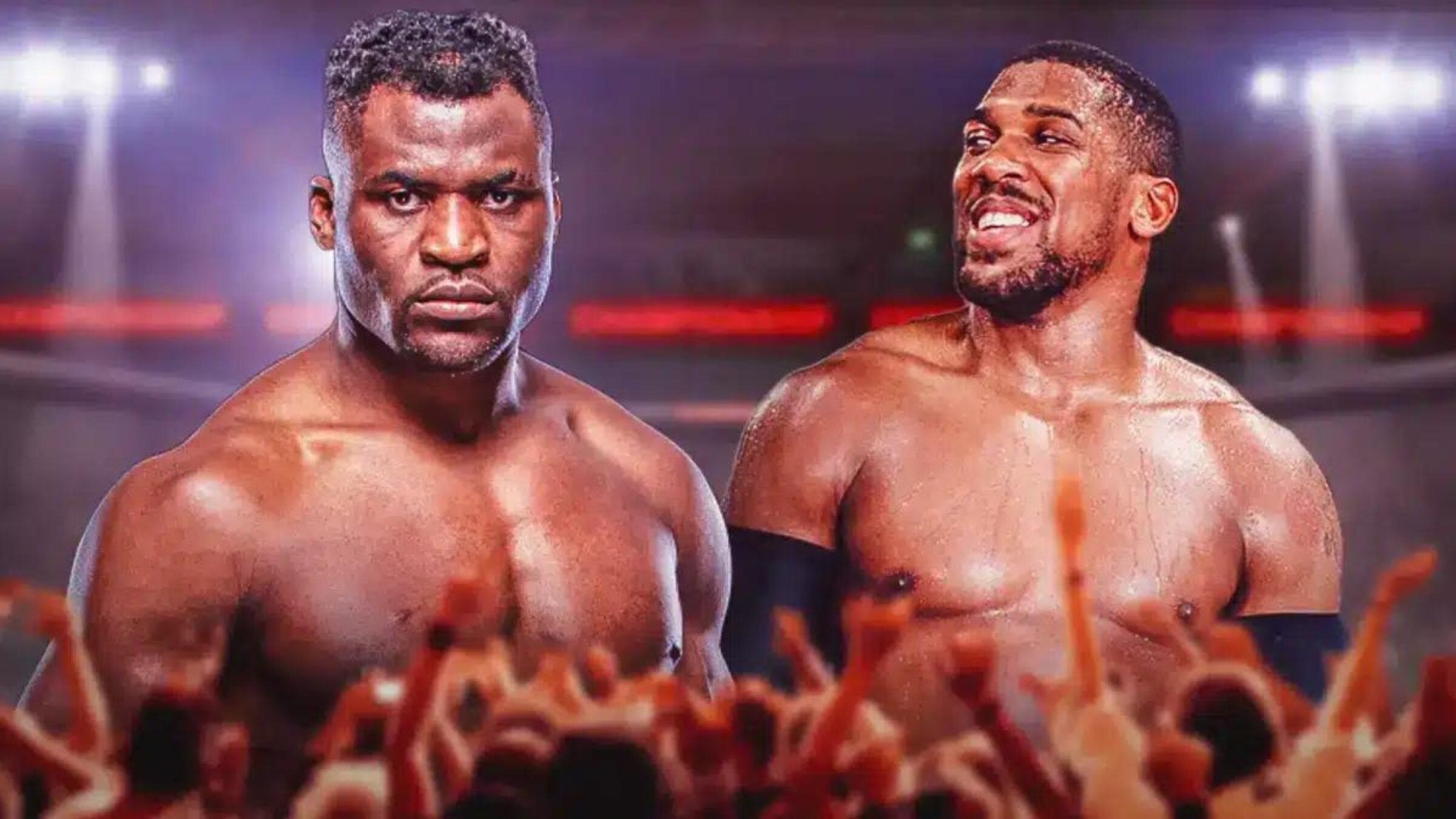 Francis Ngannou et Anthony Joshua face à face lors de la conférence de presse