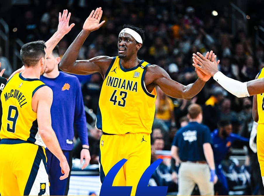 Pascal Siakam in action against the Suns