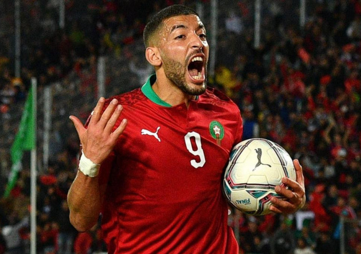 Tarik Tissadouli in action for the Moroccan national team