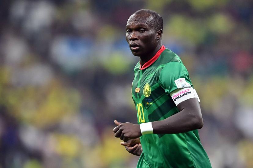 Vincent Aboubakar lors d'une séance d'entraînement avant la CAN 2023