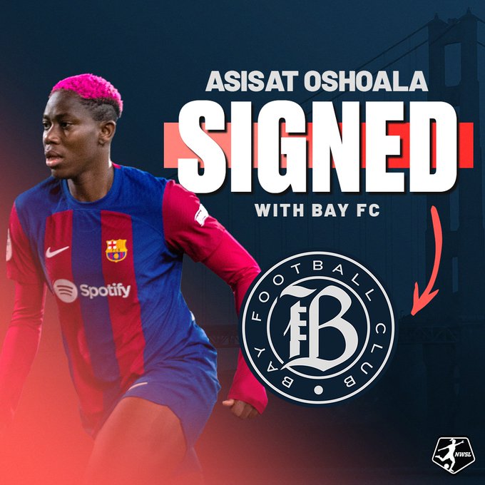 Asisat Oshoala joins Bay FC in the United States