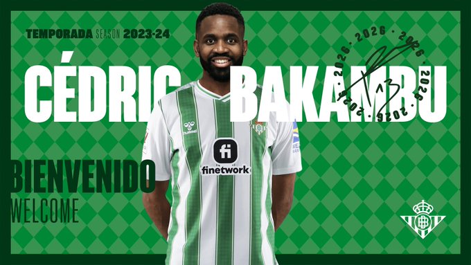 Cédric Bakambu lors de sa présentation au Real Betis