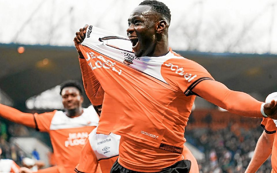 Mohamed Bamba célèbre son but lors de la victoire de Lorient contre Metz