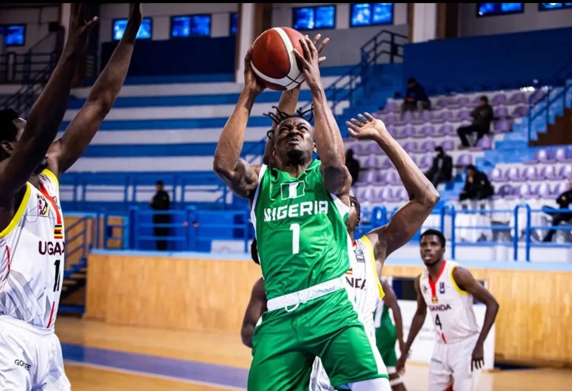 L'équipe de basket du Nigeria contre l'Ouganda dans les éliminatoires de l'AfroBasket 2025