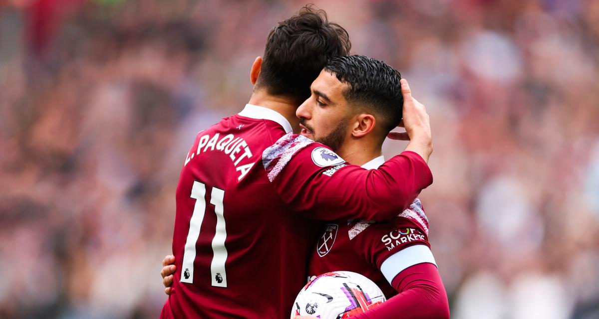 Saïd Benrahma avec son coéquipier Lucas Paqueta