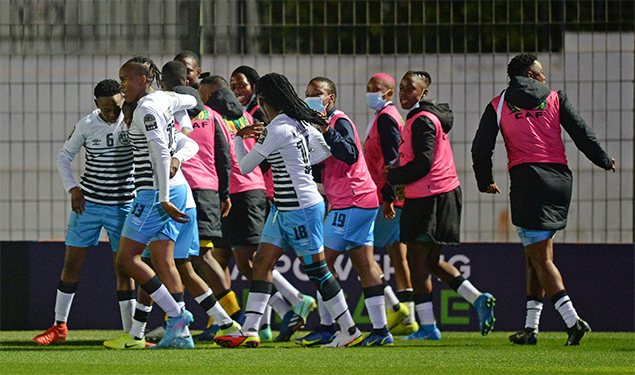 Joueuses de la sélection nationale féminine du Botswana lors d'un match contre la Russie