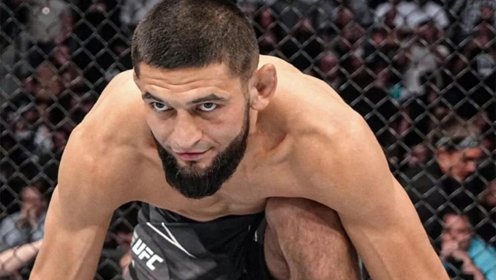 Khamzat Chimaev lors d'un combat dans l'UFC