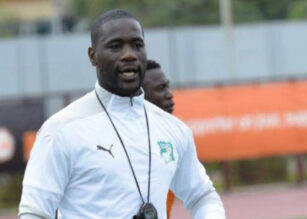 L'entraîneur des Eléphants, Emerse Faé, lors de la conférence de presse avant le match contre le Mali