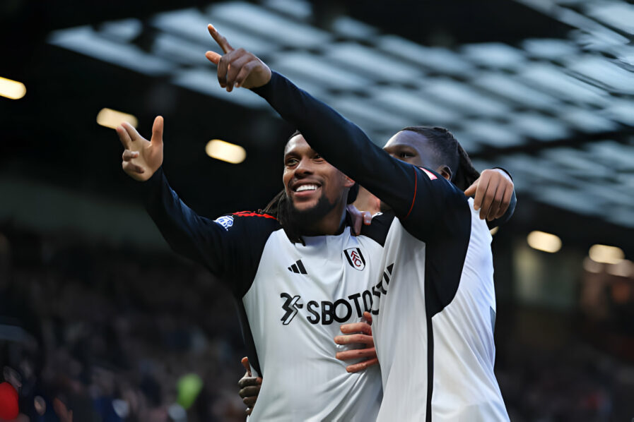 Calvin Bassey and Alex Iwobi celebrate their goals