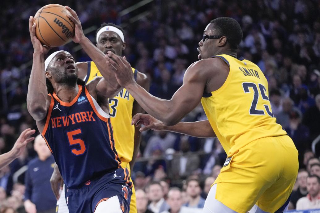 Precious Achiuwa en action lors du match contre les Pacers