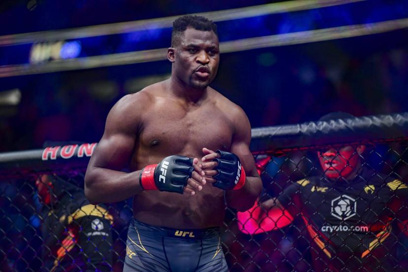 Francis Ngannou lors d'un entraînement de boxe