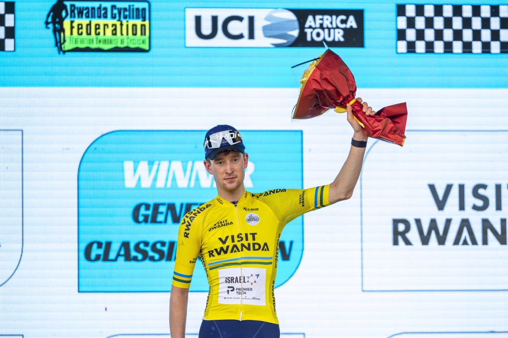 Peter Joseph Blackmore celebrate his victory in the Tour du Rwanda 2024