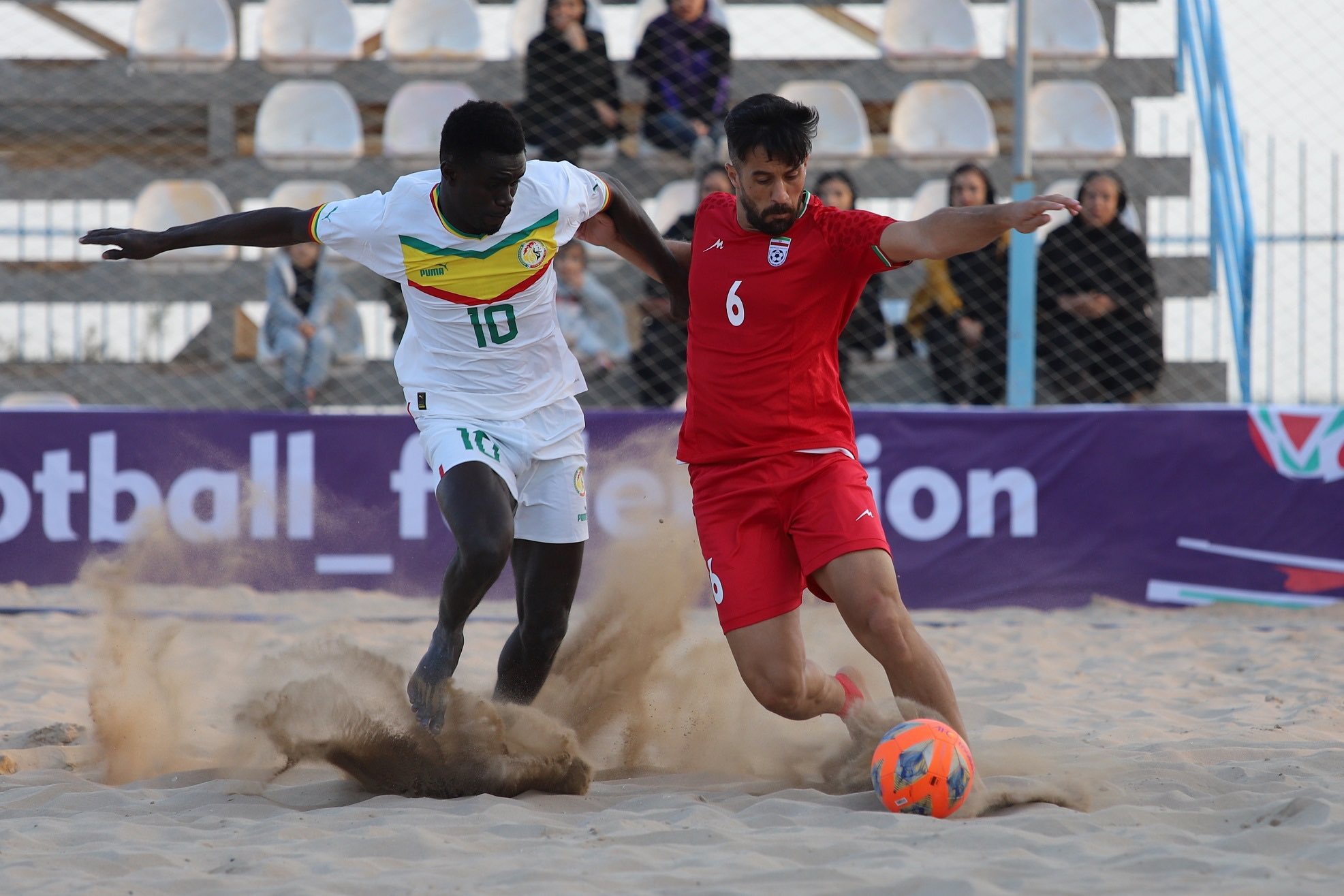 Equipe de beach soccer du Sénégal lors d'un match