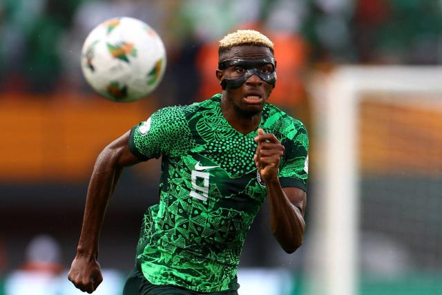 Victor Osimhen lors de la séance d'entraînement des Super Eagles