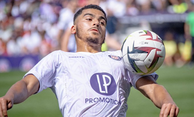 Zakaria Aboukhlal lors de son retour à l'entraînement avec le FC Toulouse