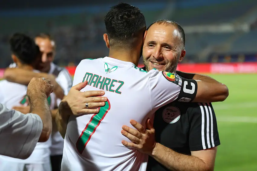 Riyad Mahrez et Djamel Belmadi