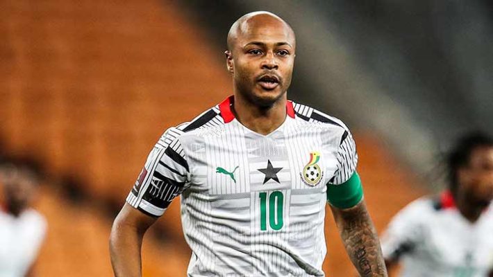 André Ayew jouant pour la sélection ghanéenne