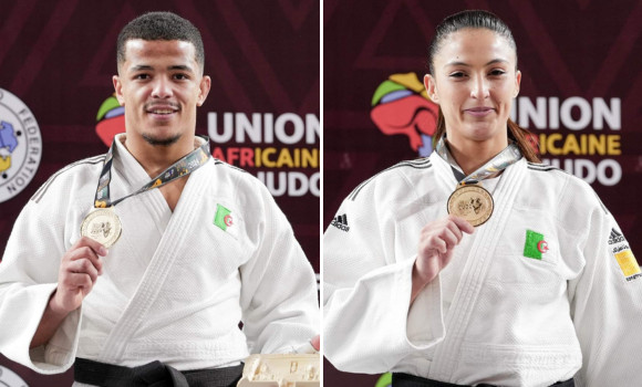 Dris Messaoud et Amina Belkadi, les champions d'Afrique de judo