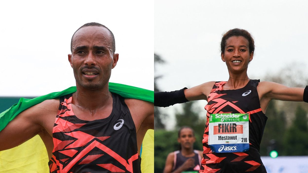 Photo de l'Éthiopien Mulugeta Uma lors du marathon de Paris
