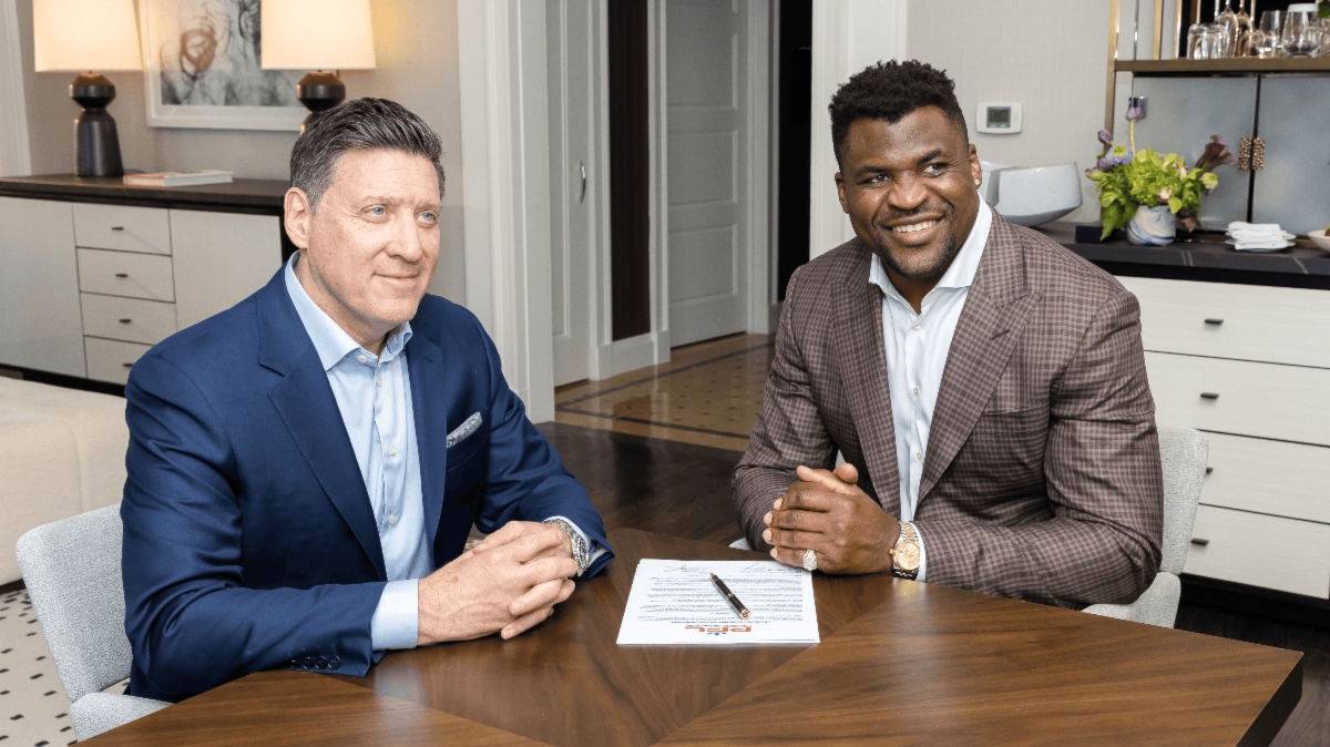 Francis Ngannou lors de son combat contre Anthony Joshua