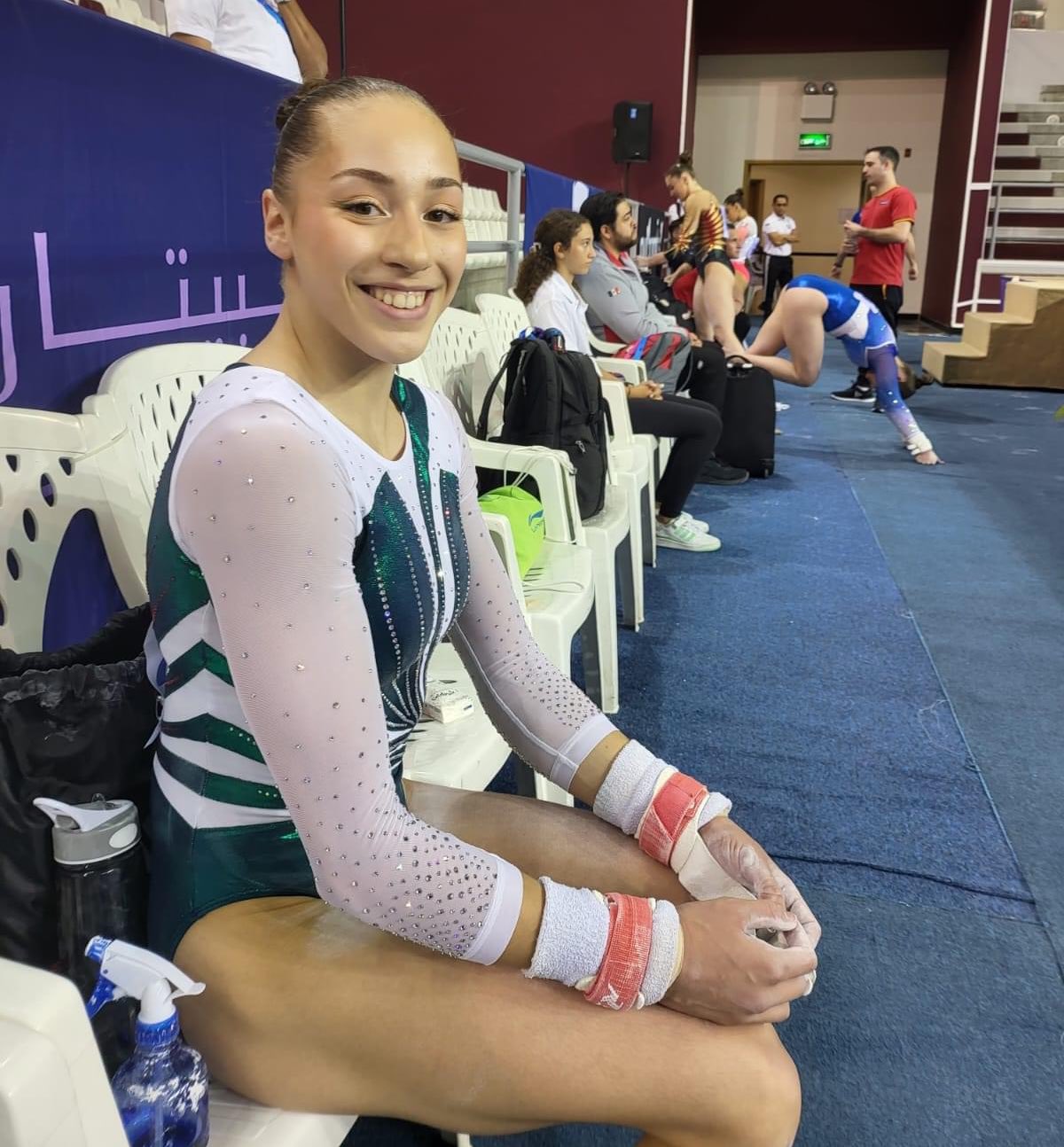 Kaylia Nemour lors des qualifications de la Coupe du monde de gymnastique