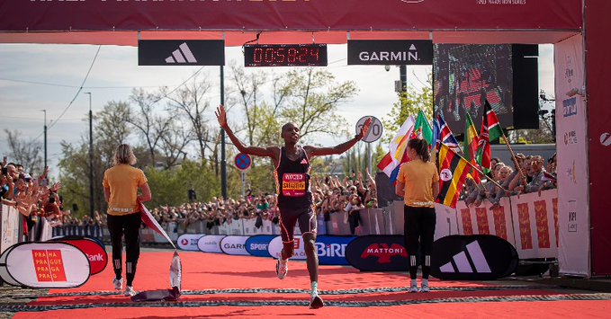 Sabastian Sawe at Prague Half Marathon