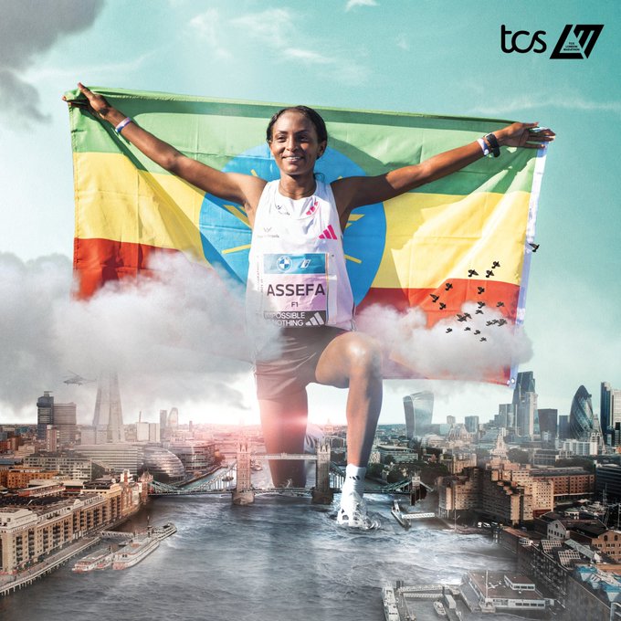 Tigst Assefa au marathon de Londres