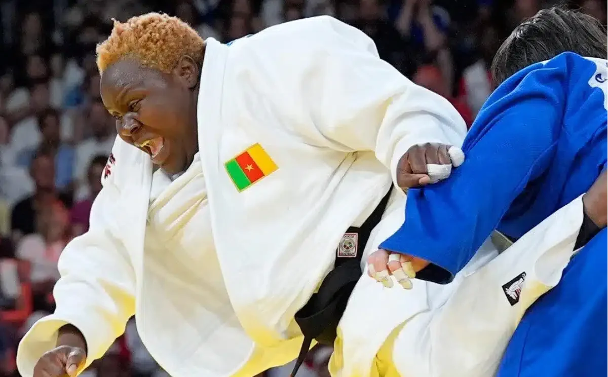 Anita Richelle Soppi Mbella lors de son combat aux JO 2024