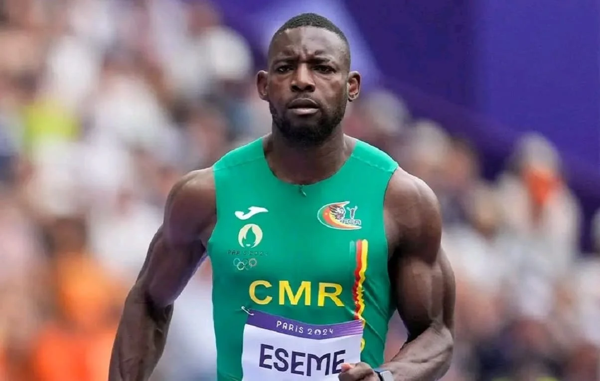 Emmanuel Eseme lors de sa course aux Jeux Olympiques de Paris 2024