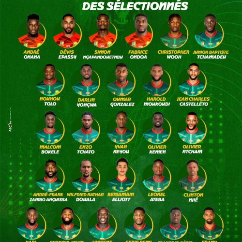 La liste des joueurs pour la CAN 2023 dévoilée par le Cameroun