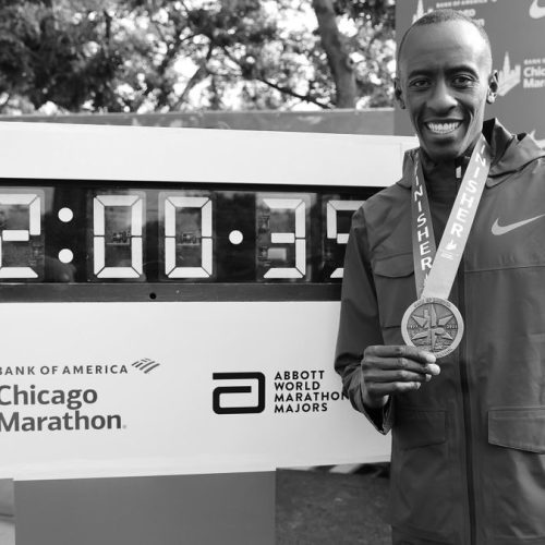 Hommage au marathonien Kelvin Kiptum lors du Marathon de Londres